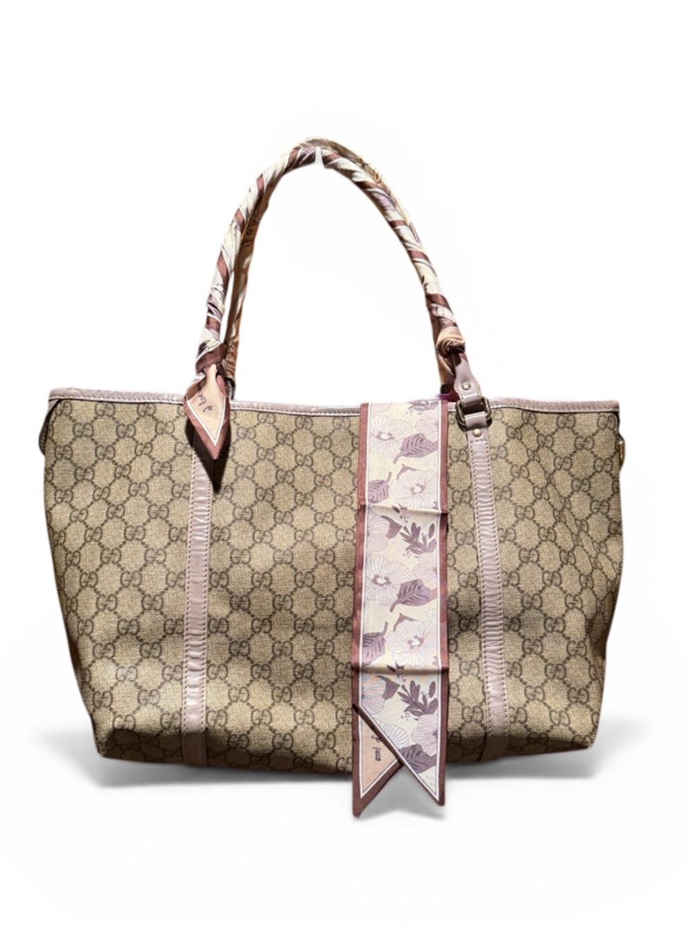 Gucci Monogram Tote Bag with Lilac Trim - Picture 13 of 15
